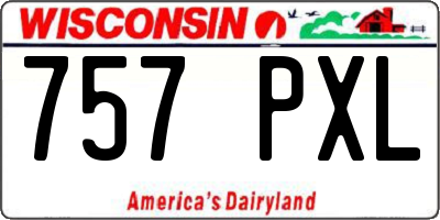 WI license plate 757PXL