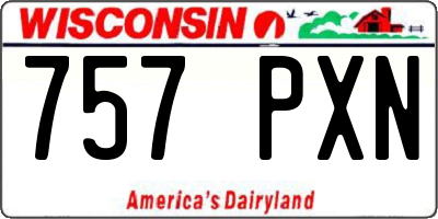 WI license plate 757PXN