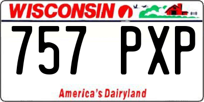 WI license plate 757PXP