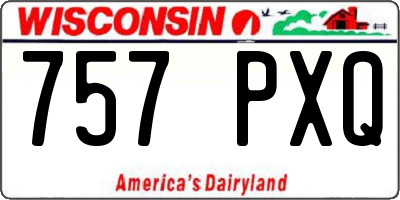 WI license plate 757PXQ