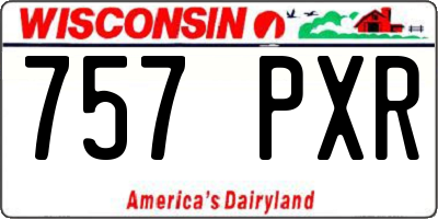 WI license plate 757PXR