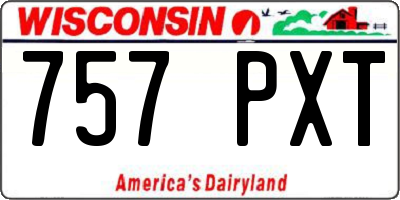 WI license plate 757PXT