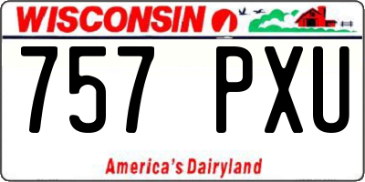 WI license plate 757PXU