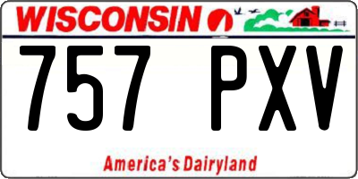 WI license plate 757PXV