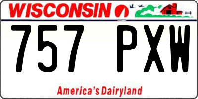WI license plate 757PXW
