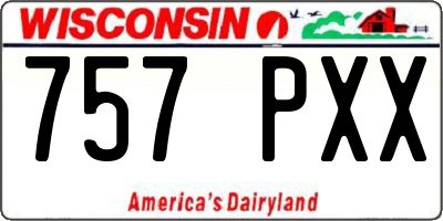 WI license plate 757PXX