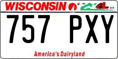 WI license plate 757PXY