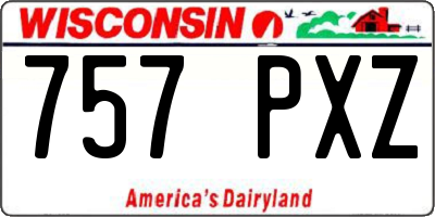 WI license plate 757PXZ