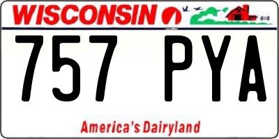 WI license plate 757PYA