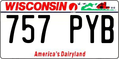 WI license plate 757PYB