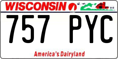 WI license plate 757PYC