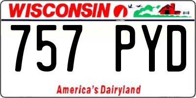 WI license plate 757PYD