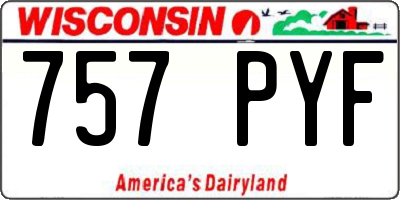 WI license plate 757PYF