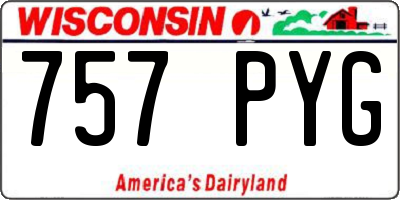 WI license plate 757PYG