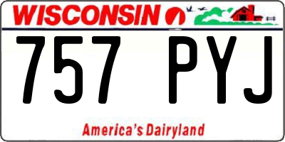 WI license plate 757PYJ