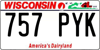 WI license plate 757PYK