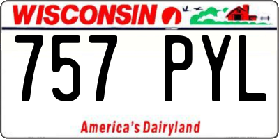 WI license plate 757PYL