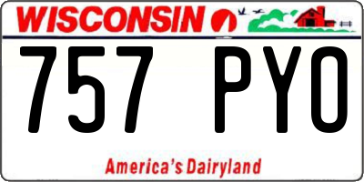 WI license plate 757PYO