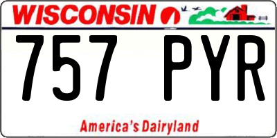 WI license plate 757PYR