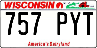 WI license plate 757PYT