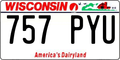 WI license plate 757PYU