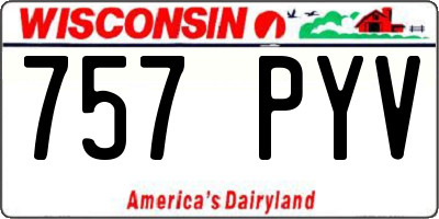 WI license plate 757PYV