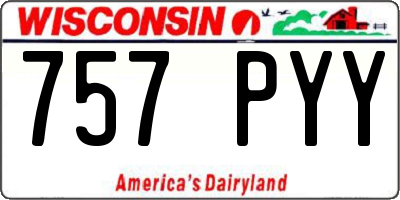 WI license plate 757PYY