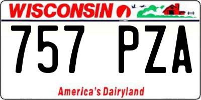 WI license plate 757PZA