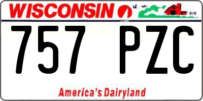 WI license plate 757PZC