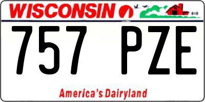 WI license plate 757PZE