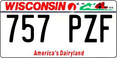 WI license plate 757PZF