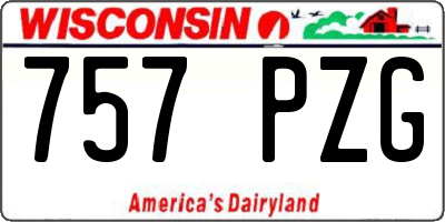 WI license plate 757PZG
