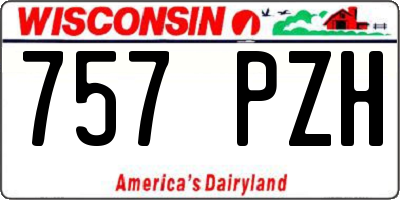WI license plate 757PZH