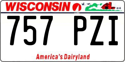 WI license plate 757PZI