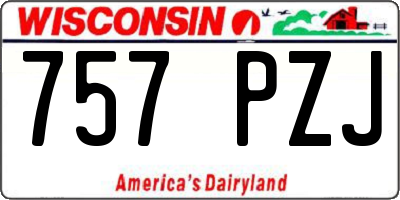 WI license plate 757PZJ