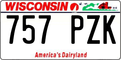 WI license plate 757PZK