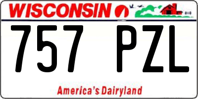 WI license plate 757PZL