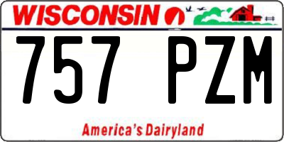 WI license plate 757PZM