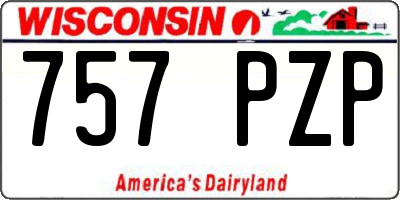WI license plate 757PZP