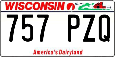 WI license plate 757PZQ
