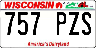 WI license plate 757PZS