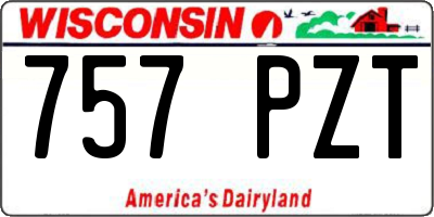 WI license plate 757PZT