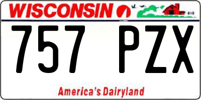 WI license plate 757PZX