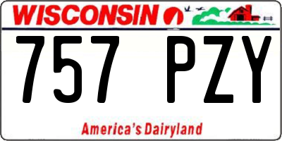 WI license plate 757PZY