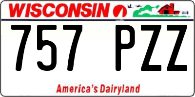 WI license plate 757PZZ