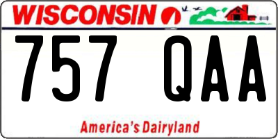 WI license plate 757QAA