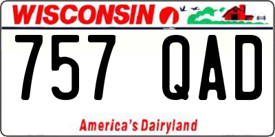 WI license plate 757QAD