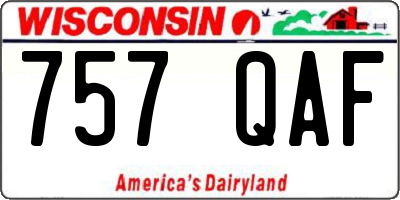 WI license plate 757QAF