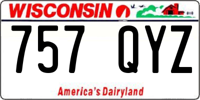 WI license plate 757QYZ