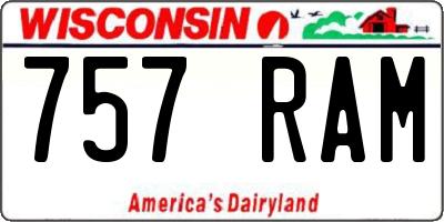 WI license plate 757RAM